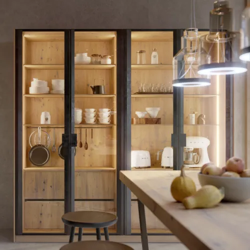 Kitchens with retractable doors